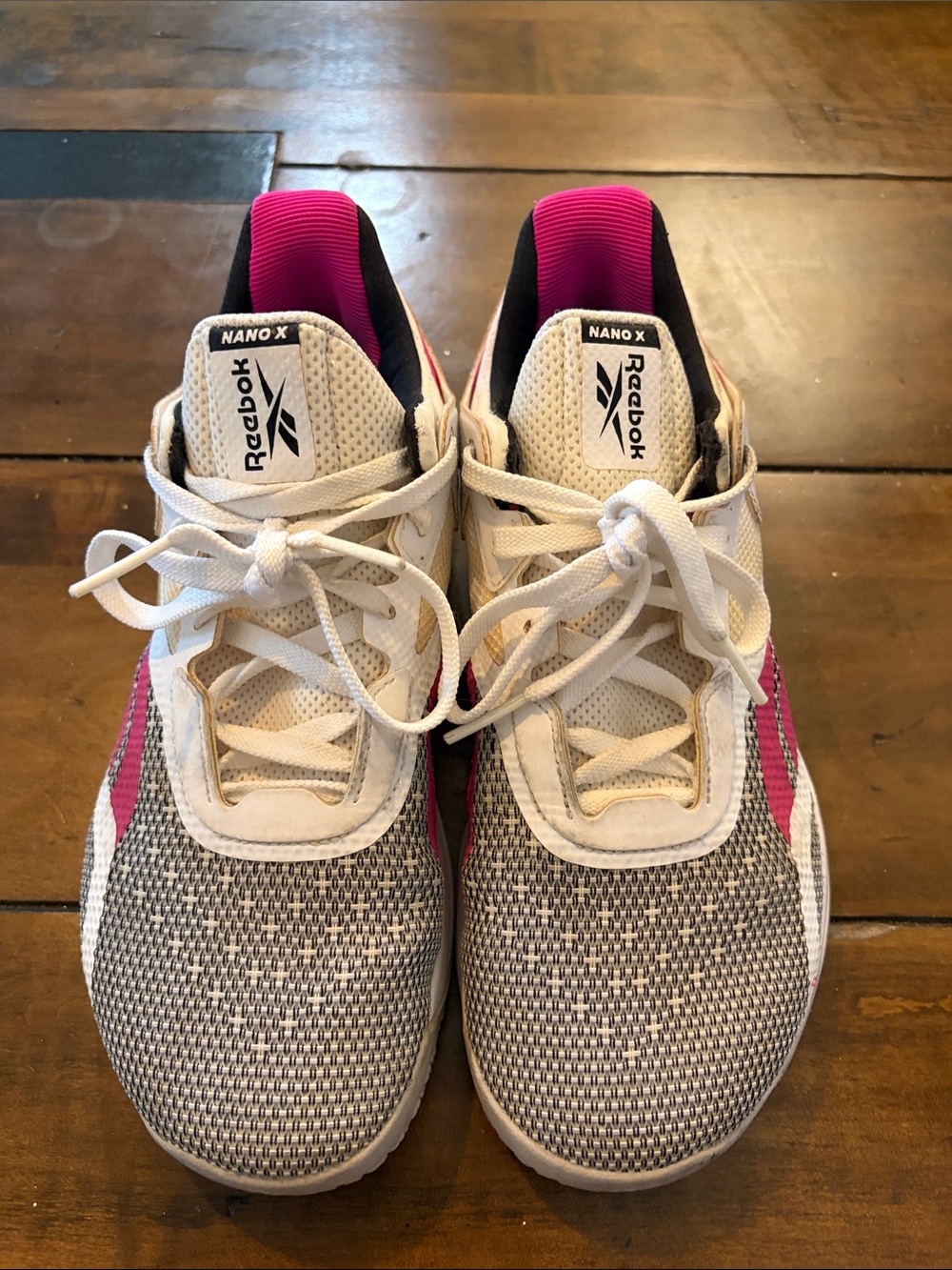 Reebok Women's Nano X Training Shoes — White, Gray & Pink